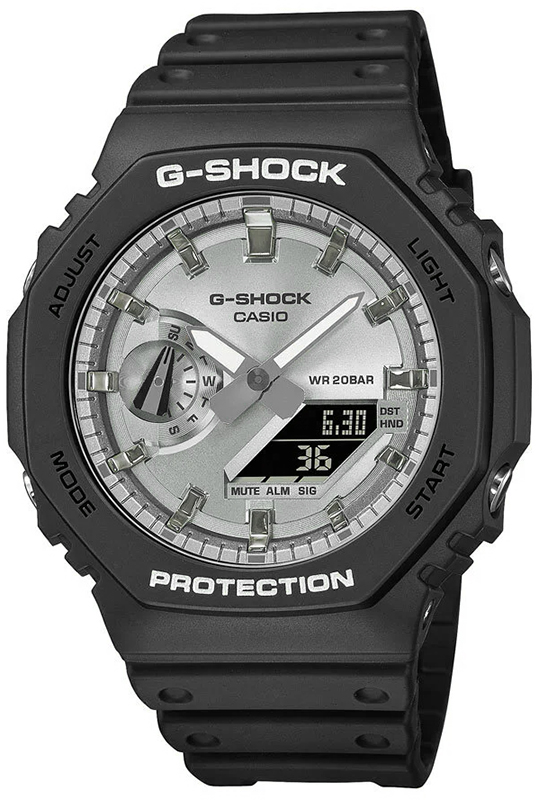 Zegarek G-SHOCK GA-2100SB-1AER G-SHOCK MATTE BLACK AND SILVER