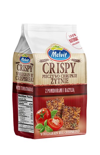 Crispy Pieczywo chrupkie żytnie z pomidorami i bazylią 150 g