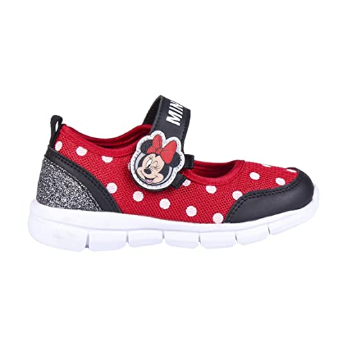 CERDÁ LIFE'S LITTLE MOMENTS Dziewczęce buty sportowe Minnie Mouse na lato, buty dziecięce, zapięcie na rzepy, oficjalna licencja Disneya, rozmiar 25, czerwony, 28 EU