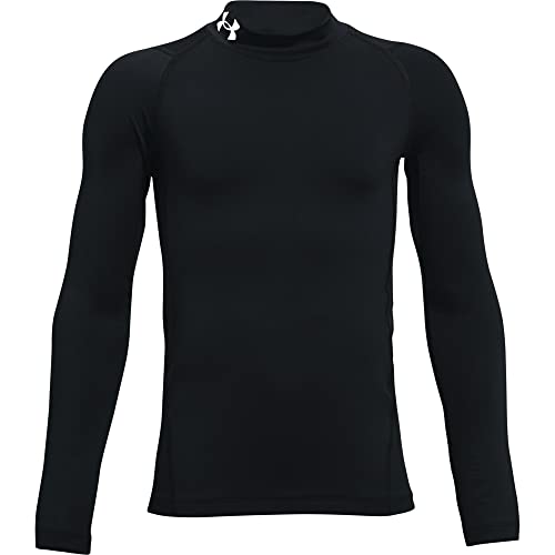 Under Armour Chłopięcy top Ua Cg Armour Mock Ls Ultra-ciepła termiczna warstwa bazowa z długim rękawem w stylu polo, rozciągliwa zimowa koszulka do biegania z technologią antyzapachową (1 szt.)