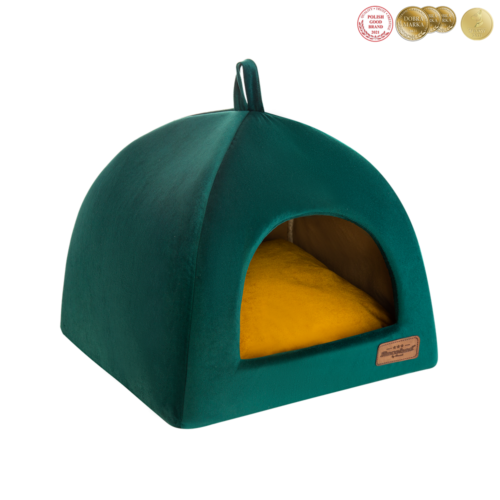 RECOBED budka dla psa Welurowe zielona M 50x50cm