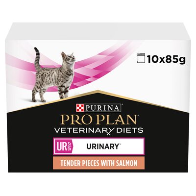 Purina Pro Plan Veterinary Diets Feline UR ST/OX Urinary, łosoś - 10 x 85 g
