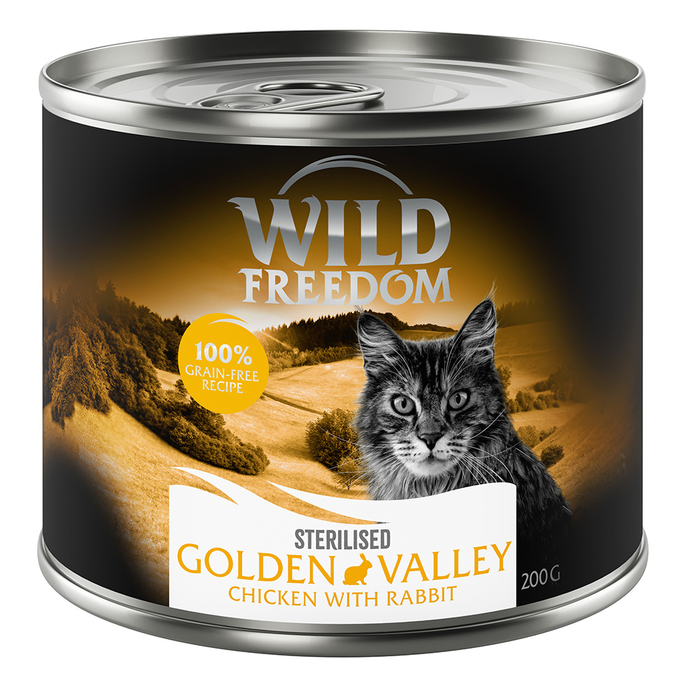 Wild Freedom Adult Sterilised, 6 x 200 g - bez zbóż - Golden Valley Sterilised - królik i kurczak