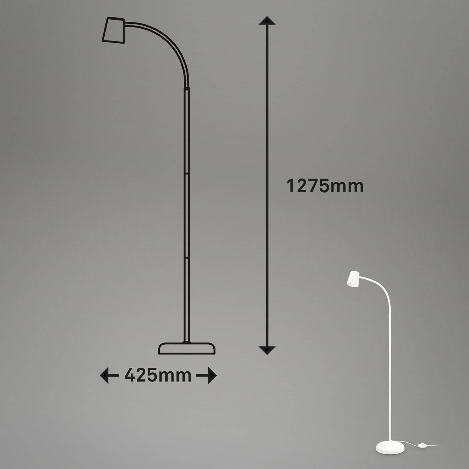 Briloner Lampa stojąca Skriva, regulowana, GU10, biała