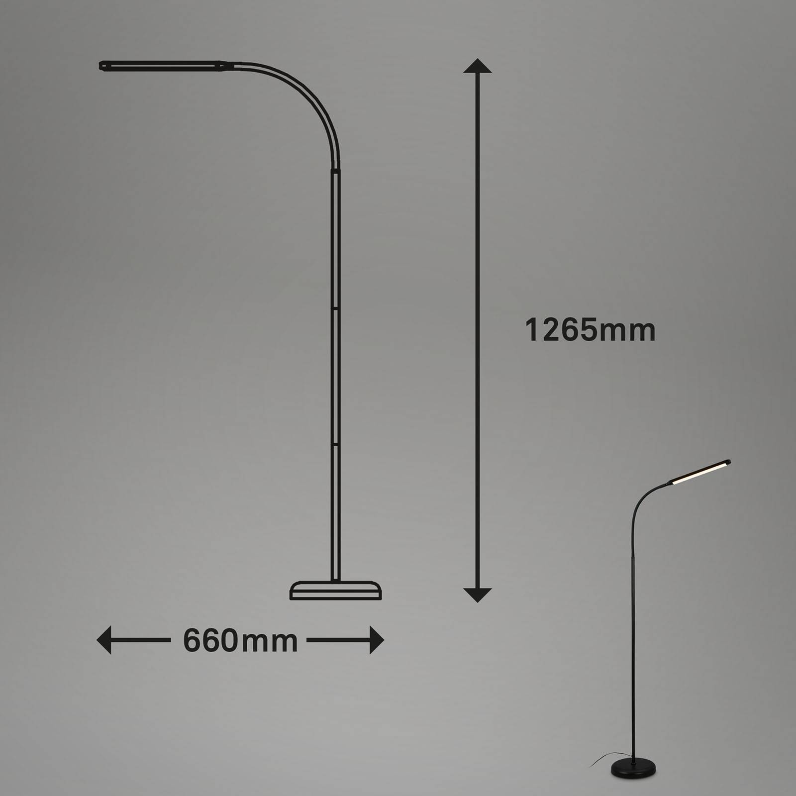 Briloner Lampa stojąca LED Pivaz regulowana czarna