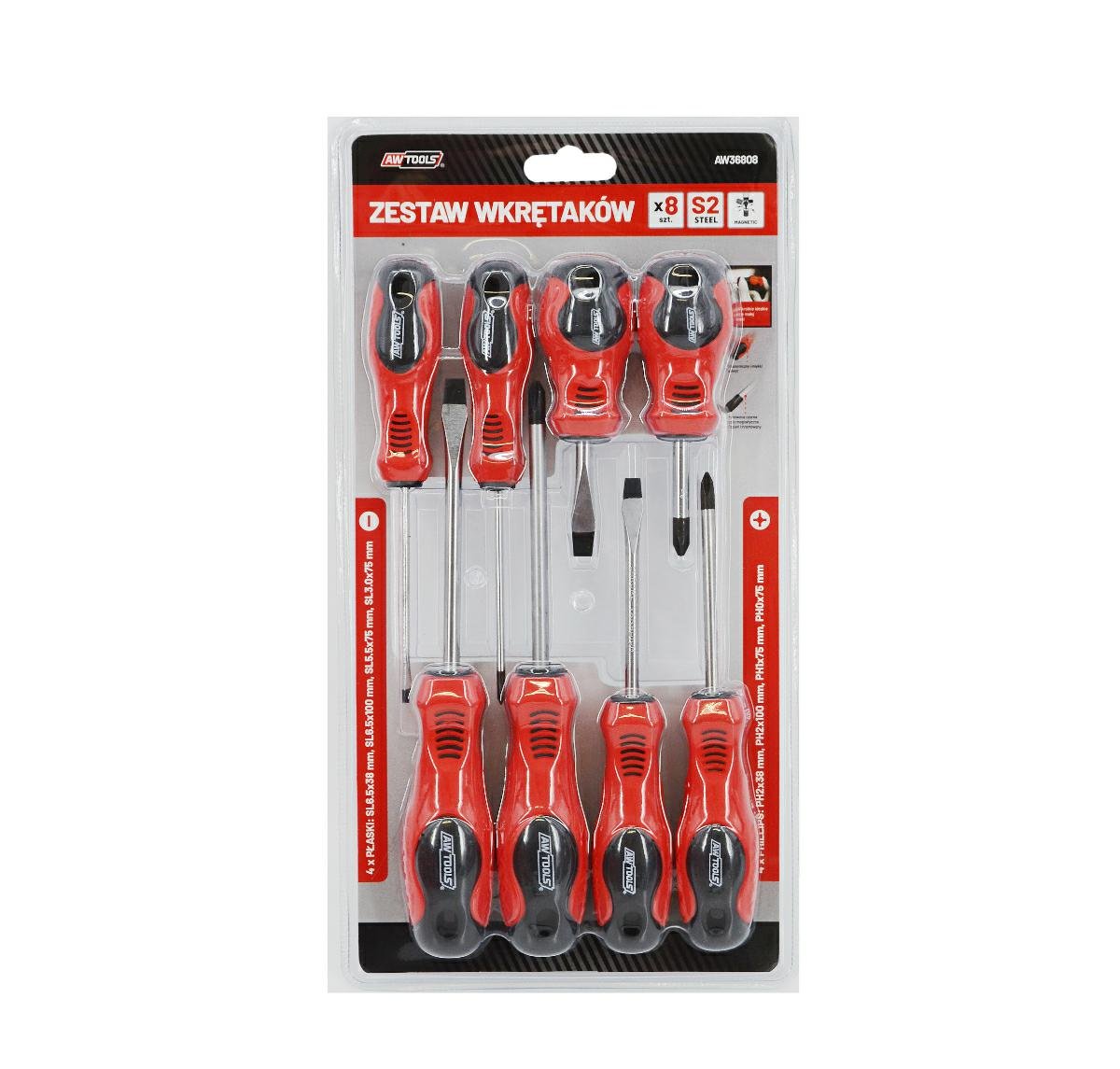 AWTools AWTools Zestaw wkrętaków S2 8szt AW36808 AW36808