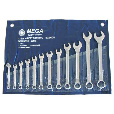 Klucz oczkowo-płaski, kpl. 12 szt., 6-22mm              etui