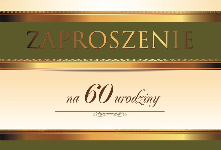 Zaproszenie na 60-te urodziny 10 szt ZT9