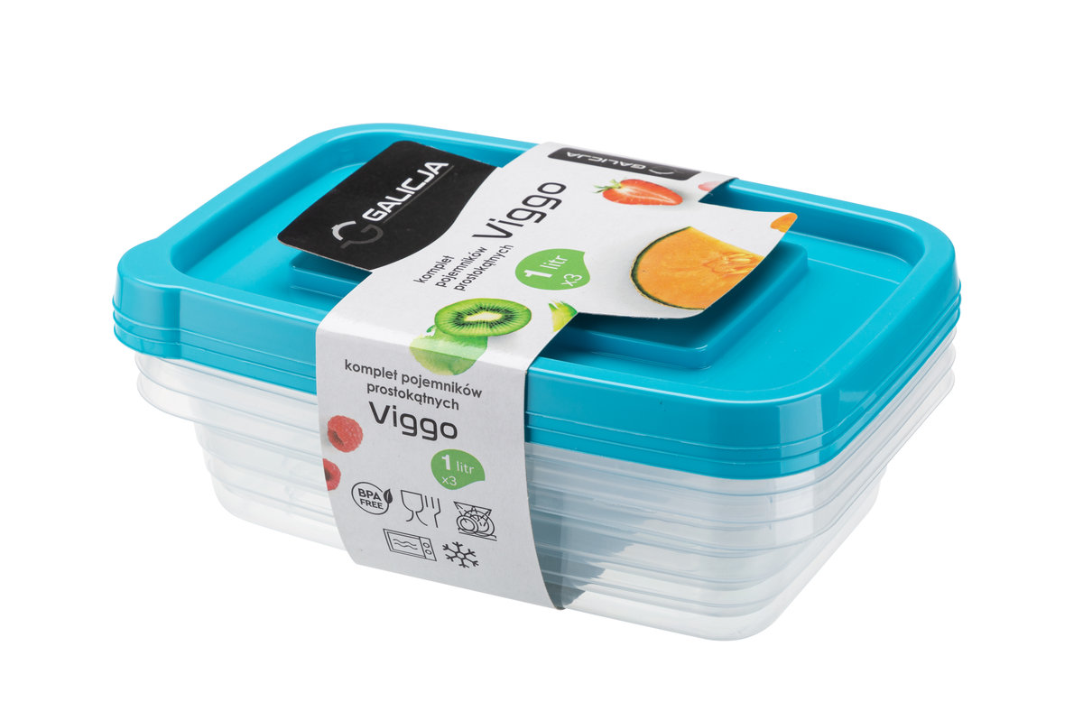 Pojemniki do przechowywania żywności zest 3szt 1L