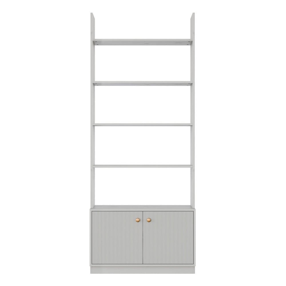 Jasnoszary regał z litego drewna sosnowego 80x200 cm Madu – WOOOD