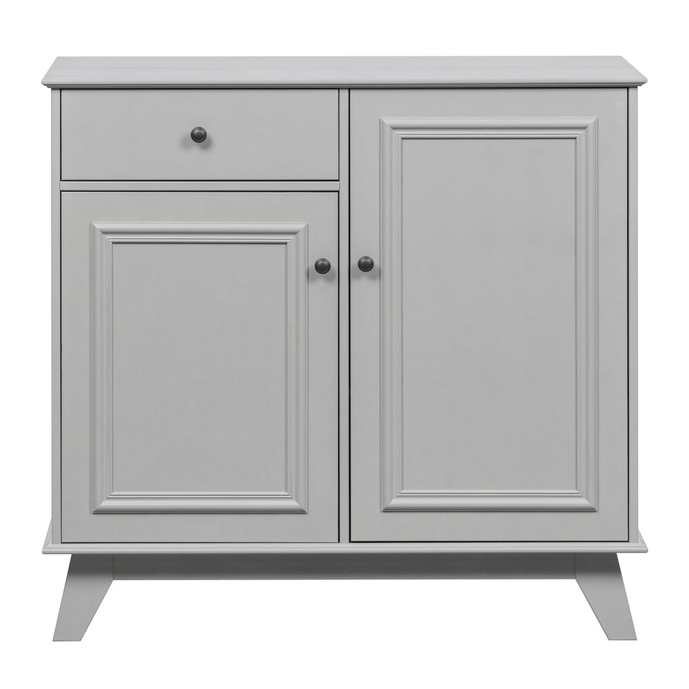 Jasnoszara niska komoda dziecięca z litego drewna sosnowego 98x93 cm Lily – WOOOD