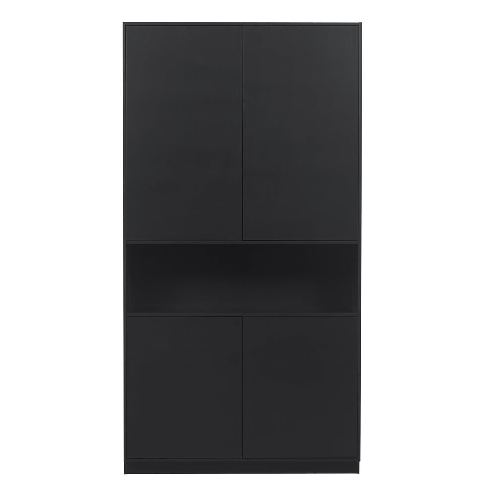 Czarna szafka z litego drewna sosnowego 110x210 cm Finca – WOOOD