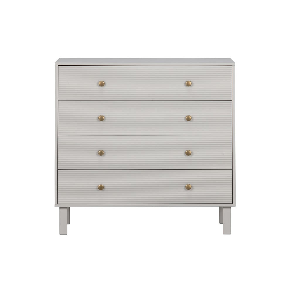 Jasnoszara niska komoda z litego drewna sosnowego 94x91 cm Madu – WOOOD
