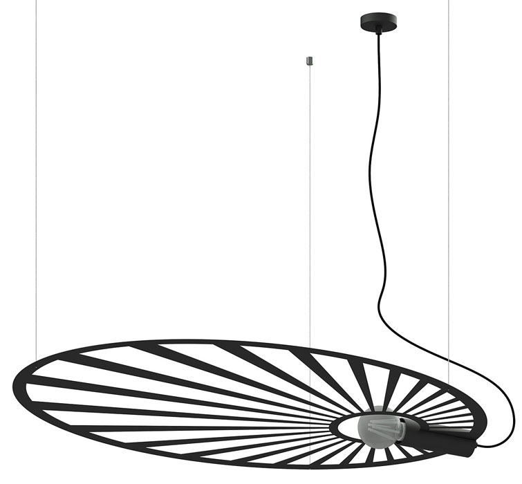 Czarna modernistyczna lampa wisząca - EX596-Lehdes - Lumes