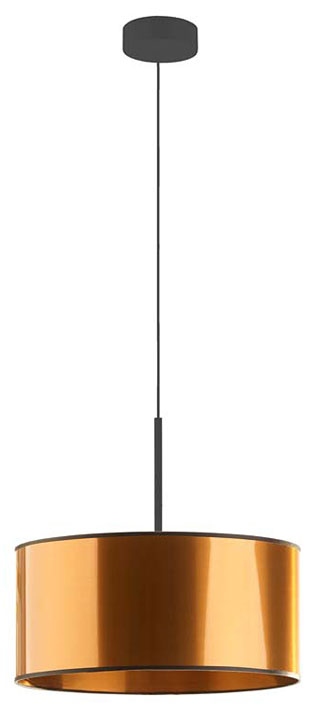 Miedziany żyrandol z okrągłym abażurem 30 cm - 3X EX871 A5-S33