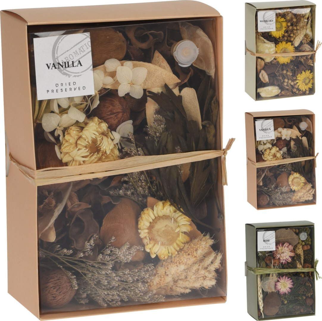 POTPOURRI 18X12X7CM w pudełku 3RODZAJE BOHO