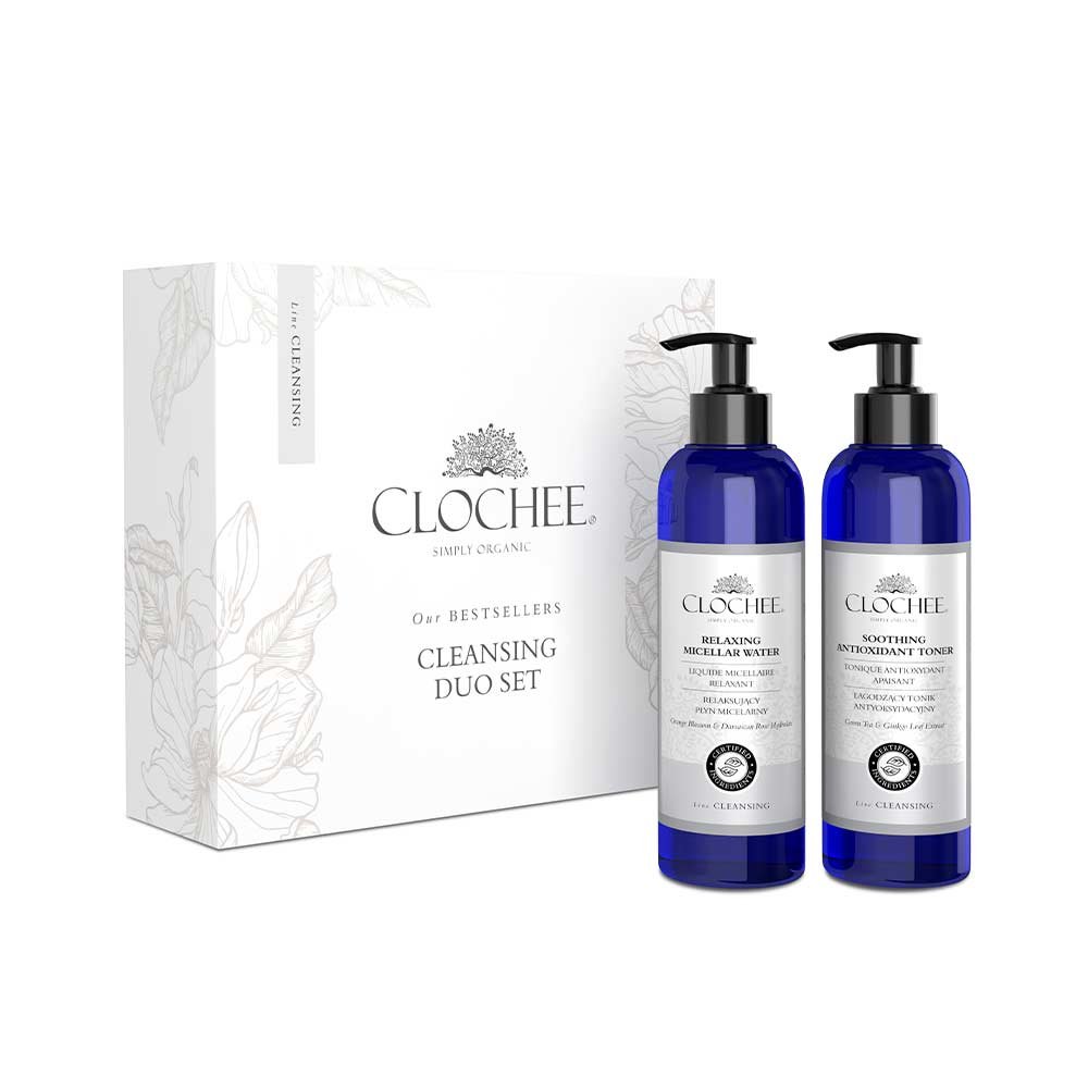 Clochee Zestaw Facial Cleansing Set: Relaksujący płyn micelarny + Tonik antyoksydacyjny
