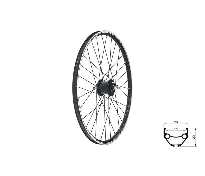 Koło rowerowe Kellys Draft Dynamo V-Brake 26” Czarne