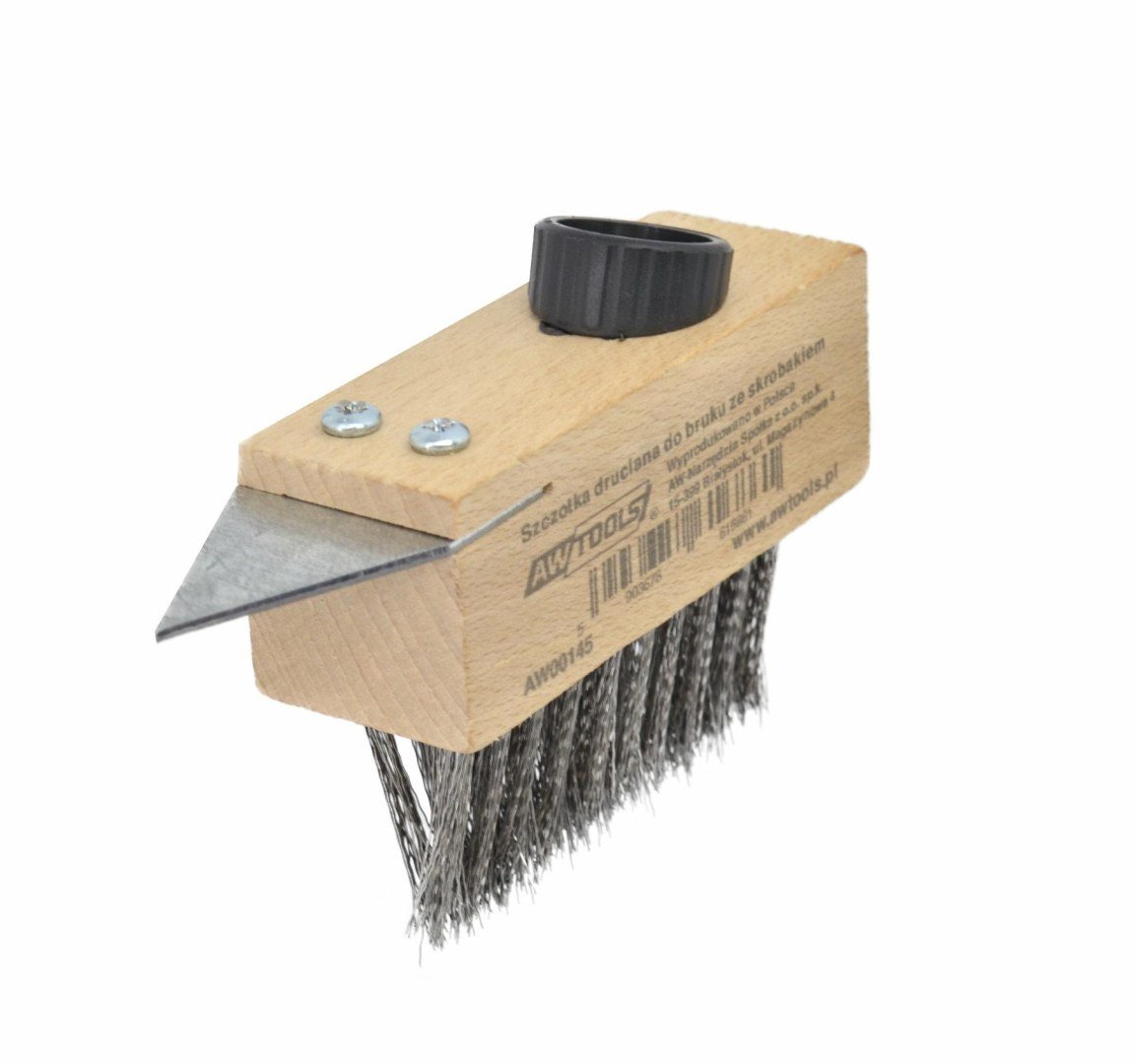 awtools szczotka druciana do bruku ze skrobakiem n/o