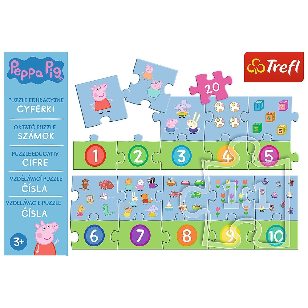 Trefl Puzzle 20 Edukacyjne Cyferki Świnka Peppa