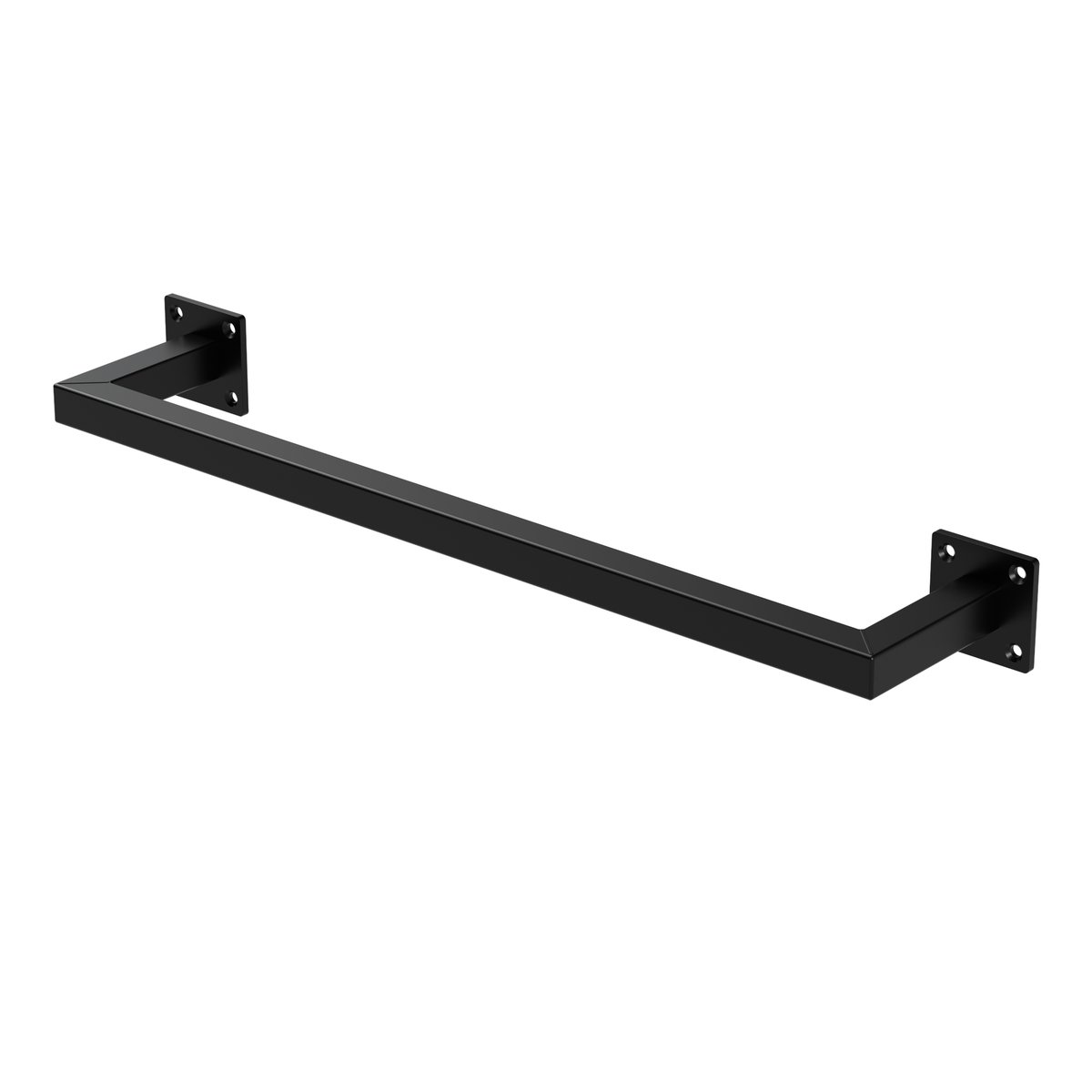 Prostokątny Drążek Na Ubrania Na Ścianę 12X60 Cm Stal Czarna Ml-Design