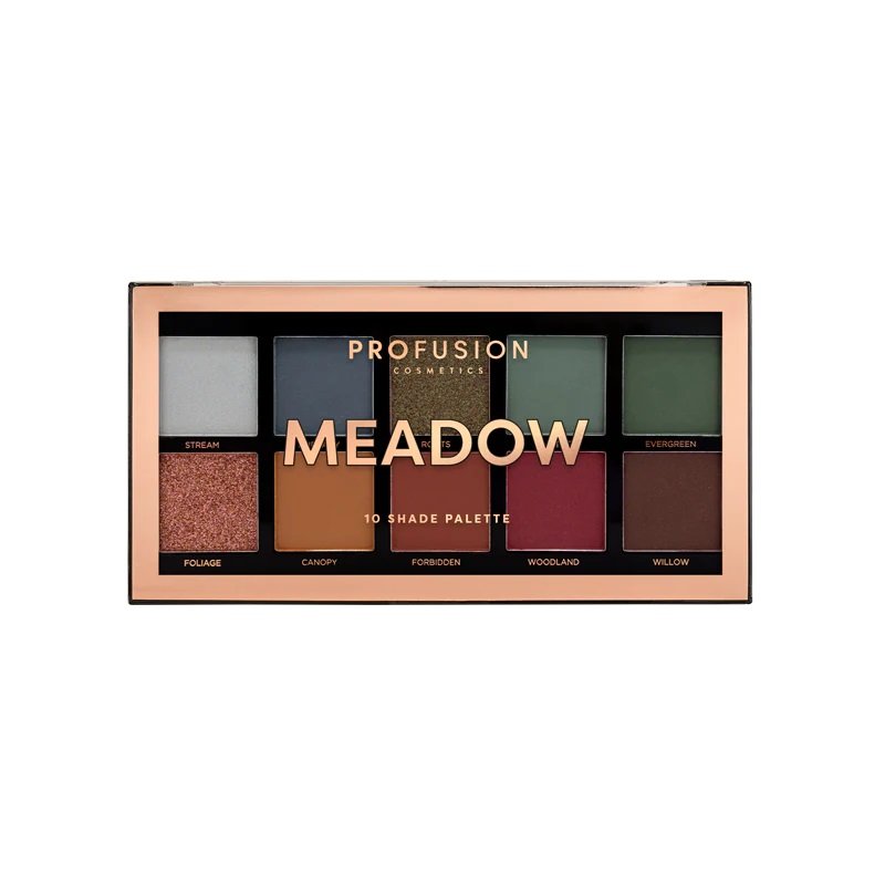 Profusion, Meadow Eyeshadow Palette, Paleta 10 cieni do powiek