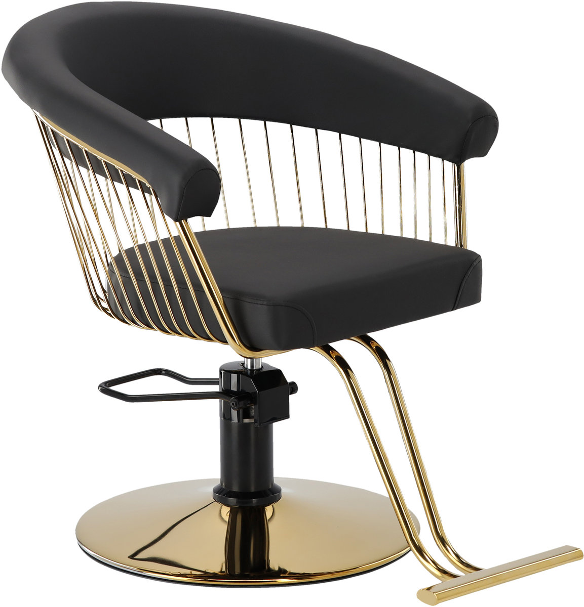 Fotel fryzjerski Zoe Gold hydrauliczny obrotowy podnóżek do salonu fryzjerskiego krzesło fryzjerskie