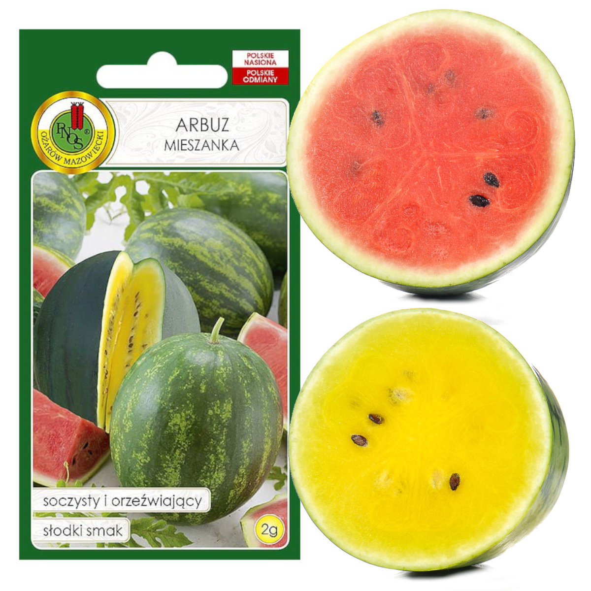 Arbuz Mieszanka Żółty Czerwony 2G Nasiona Bez Gmo