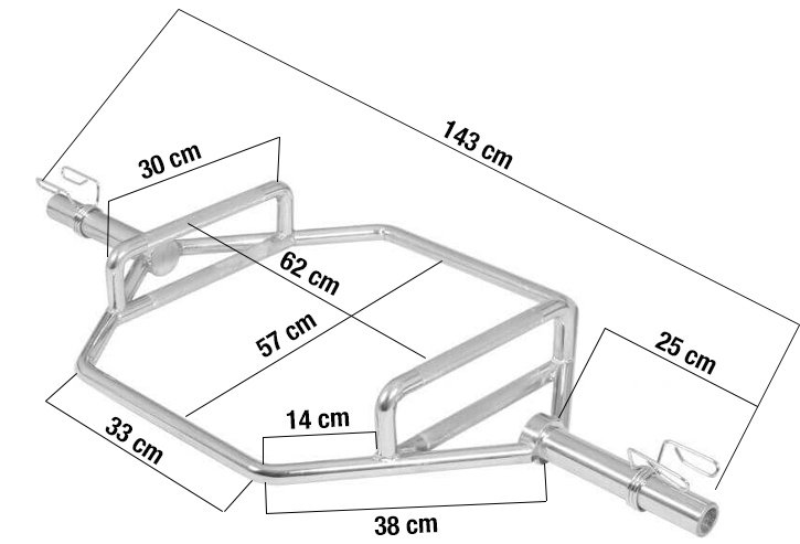 Gryf do martwego ciągu sztanga Trap bar 143cm 25kg 50mm Gorilla Sports