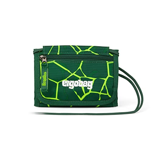 ergobag Neck Pouch Portfel, Młodzież Unisex, BearRex (Zielony), Rozmiar Uniwersalny