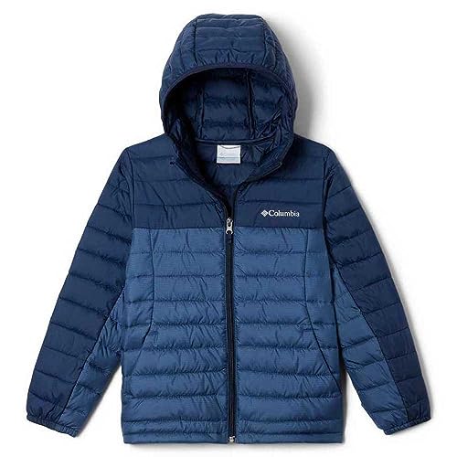 Columbia Chłopięca kurtka puchowa z kapturem Silver Falls, Dark Mountain, Collegiate Navy, S