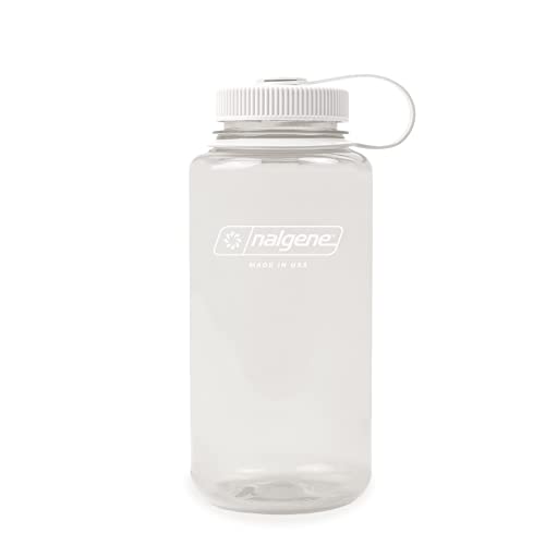 Nalgene Monochromatyczna butelka na wodę wielokrotnego użytku z recyklingu, bez BPA, do wędrówek z plecakiem, wędrówek, siłowni - 907 ml nietłukąca się bawełna