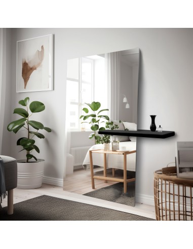 Nowoczesne stojące lustro nieregularne z półką - AGIS SHELF, Wymiary: 60x160 (wymiar półki 12x70)