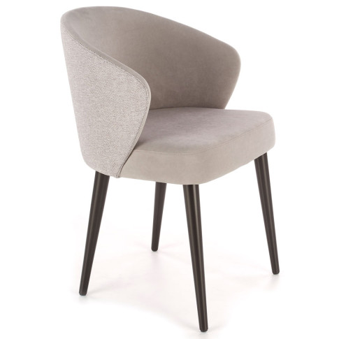 Szare kubełkowe krzesło welurowe G5-W13