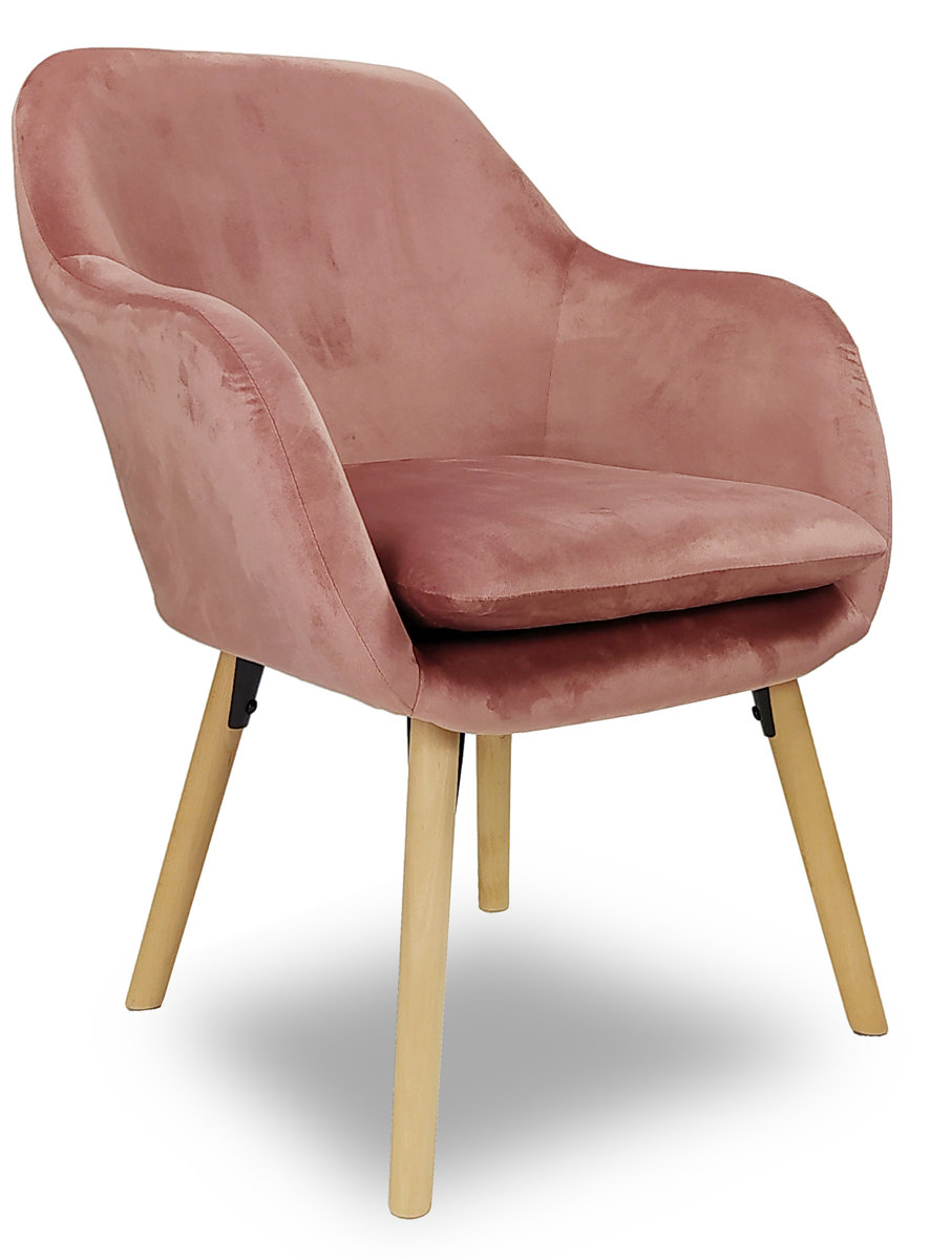 ExitoDesign Fotel tapicerowany Boston velvet pink QSDEX4069-3DMQ2-23