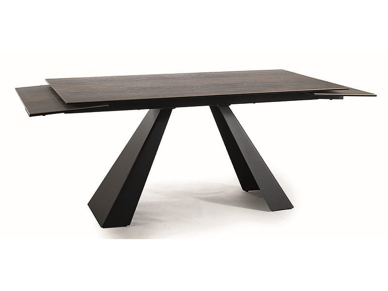 Stół rozkładany SALVADORE CERAMIC (180-260)x90 brąz/czarny mat