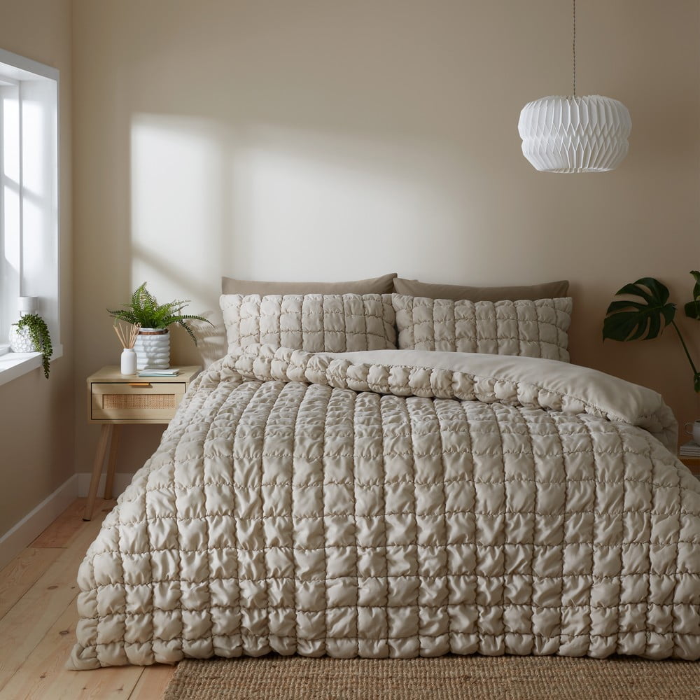 Beżowa pościel dwuosobowa 200x200 cm Puffer – Catherine Lansfield