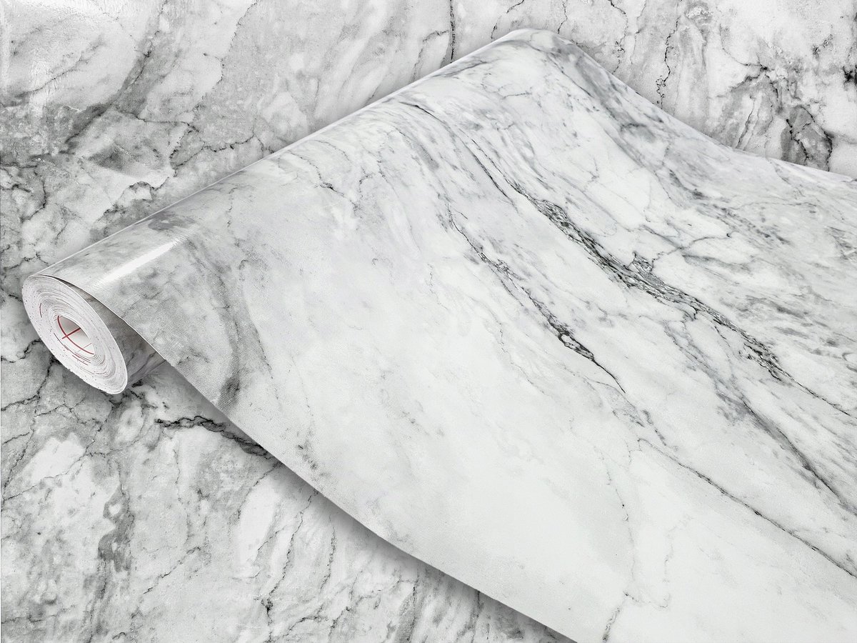 Samoprzylepna Okleina Meblowa Marmur Ciemnoszary Na Meble Regał 45x990