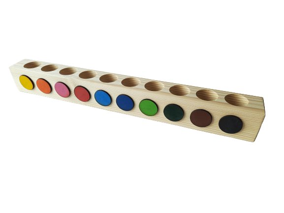Drewniany sorter na kredki ORGANIZER Montessori 10