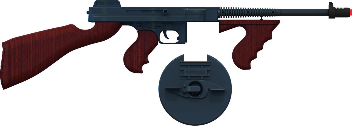 GONHER Metalowy pistolet gangsterski na 8 naboi 132/6
