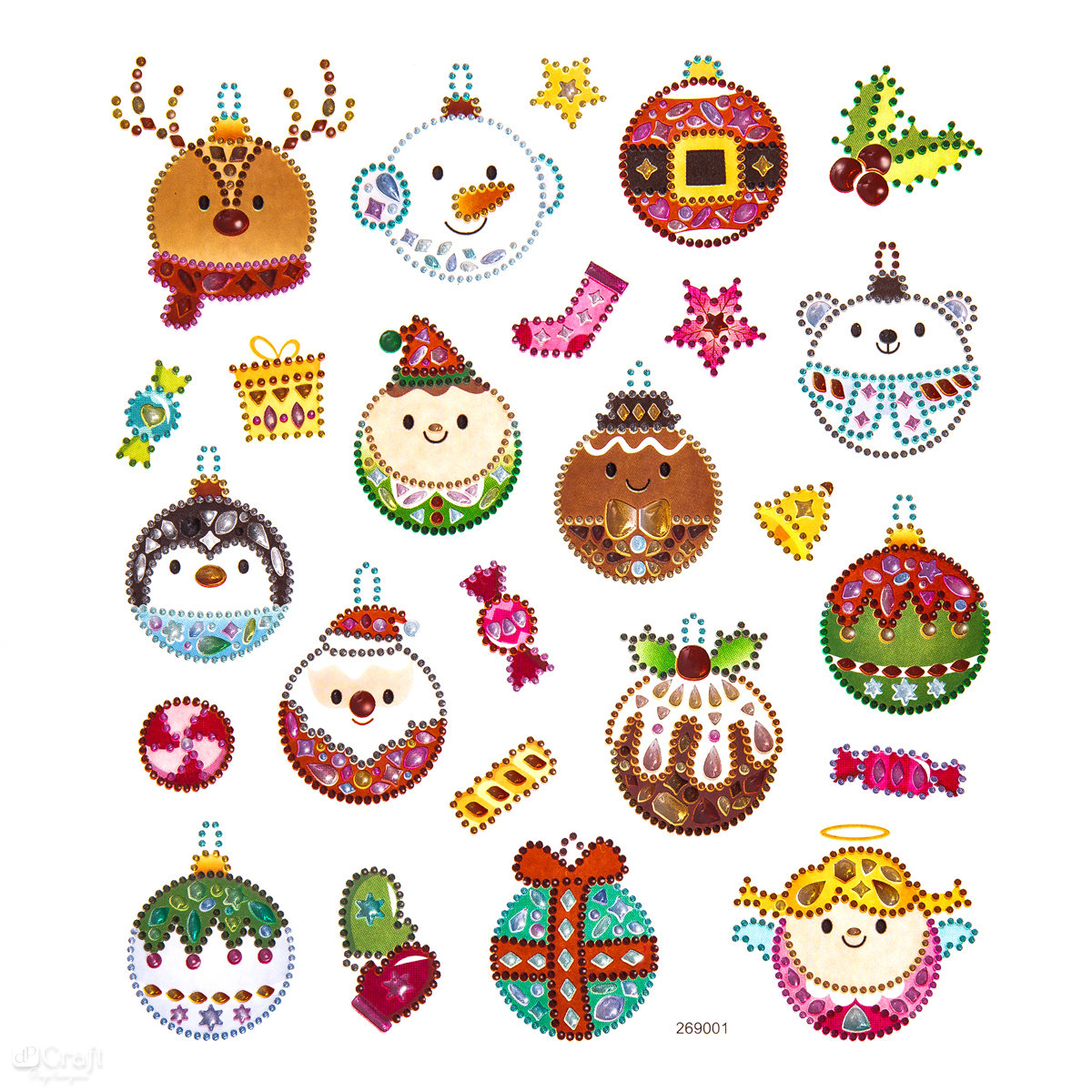 NAKLEJKI Z KRYSZTAŁKAMI BOMBKI 25 SZT