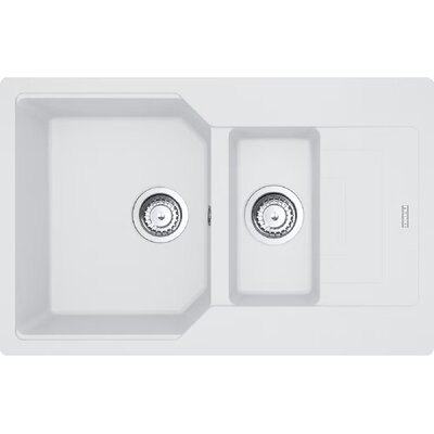 Franke Urban UBG 651-78 GSC Zlewozmywak granitowy półtorakomorowy 78x50 cm biały polarny 114.0687.297