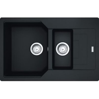 Franke Urban UBG 651-78 GSC Zlewozmywak granitowy półtorakomorowy 78x50 cm czarny mat 114.0687.298