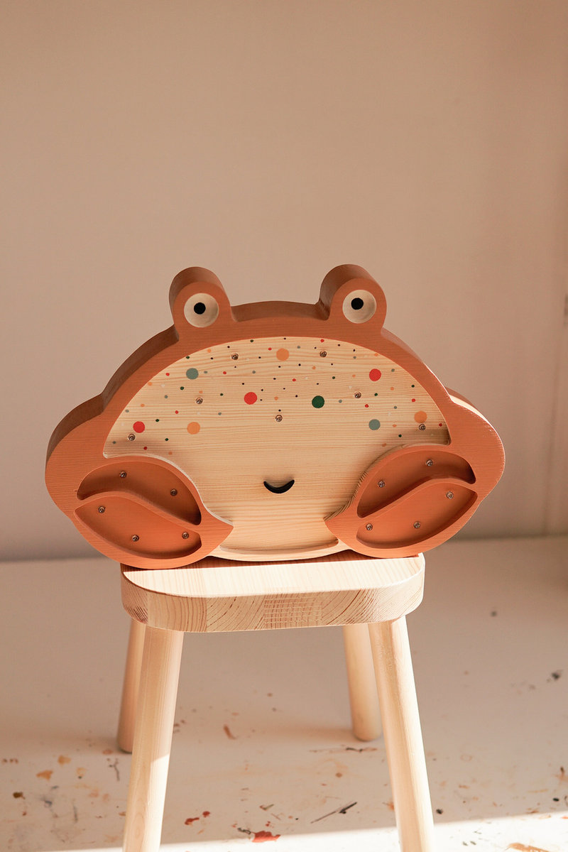 Drewniana Lampka Krab - Widoczne Drewno