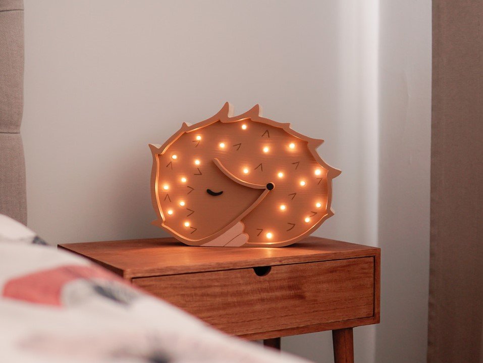 Drewniana Lampka Jeżyk