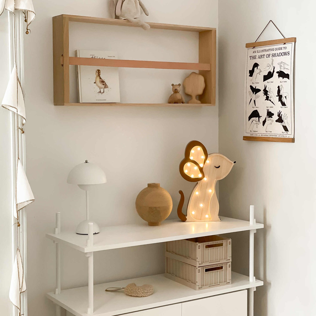 Drewniana Lampka Myszka - Widoczne Drewno