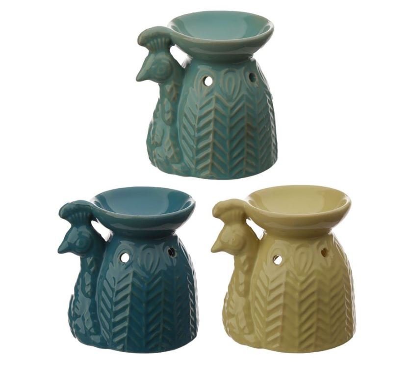 Eden, Ceramiczny podgrzewacz olejków w kształcie pawia w jodełkę