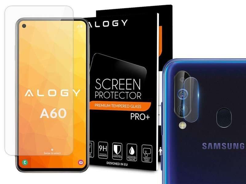 Alogy Szkło hartowane na ekran do Samsung Galaxy A60/M40 + Szkło na obiektyw uniwersalny 39465-uniw
