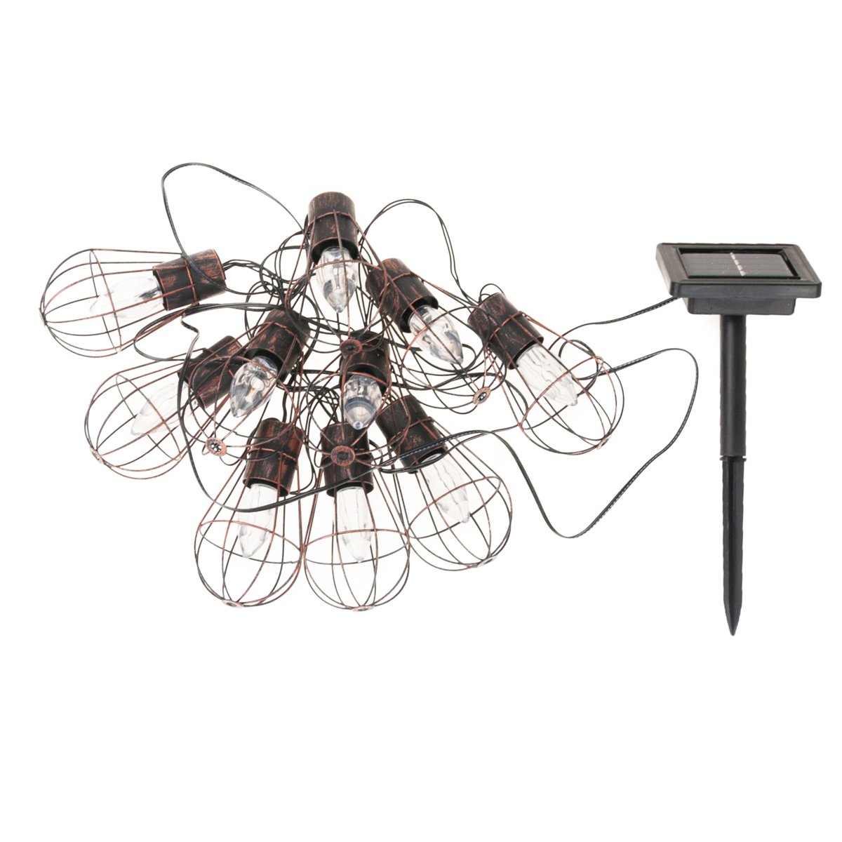 LAMPKI SOLARNE GIRLANDA SOLARNA loft MIEDZANA