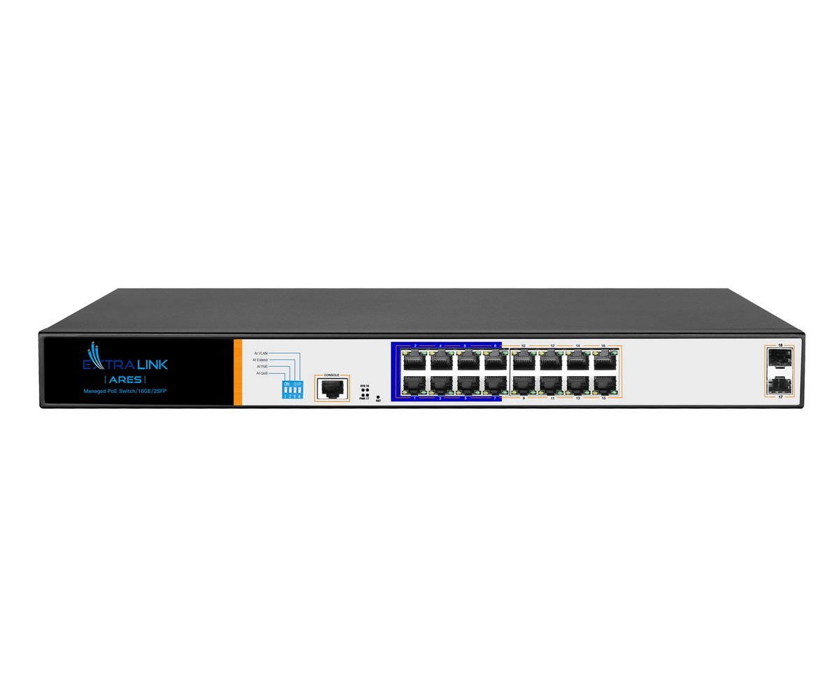 ExtraLink Ares 16x Gigabit PoE Switch 2xSFP 330W